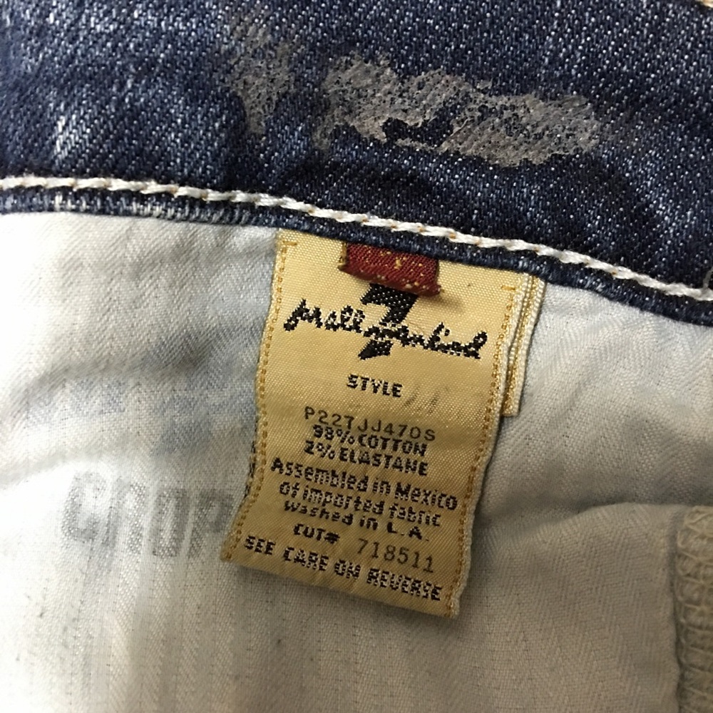 7 for All Mankind Distressed Crop Dojo Wide Capri - Picture 8 of 8